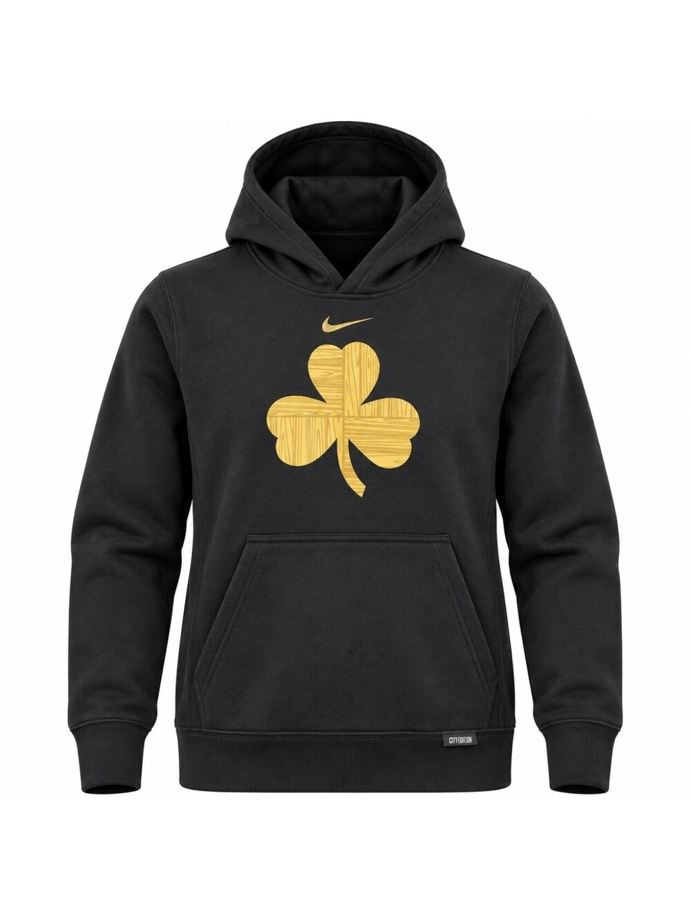 Nike Boston Celtics City Edition Hoodie Youth Small Black Gold NBA Pullover New
